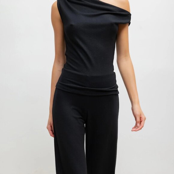 NWT Leset Lauren Wide Leg Pant in Black - Size Medium - Picture 4 of 10